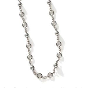 Chanelle and Black Crystal Pearl Necklace, & White Ice Stud Earrings